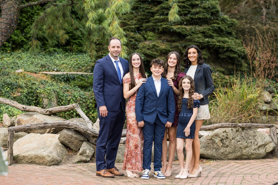 Cole with his family outdoors on his Bar Mitzvah day