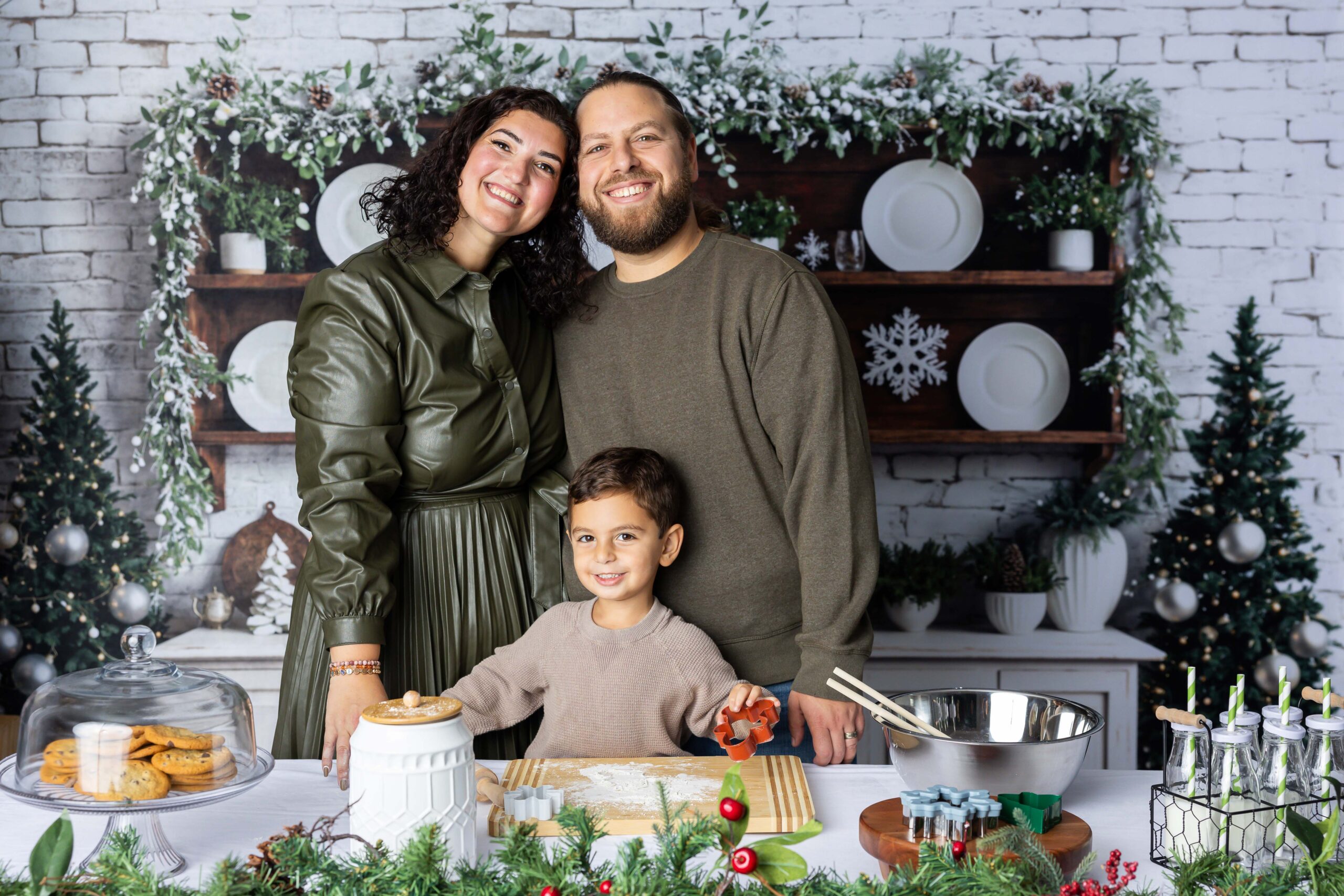 winter holiday family photo session studio